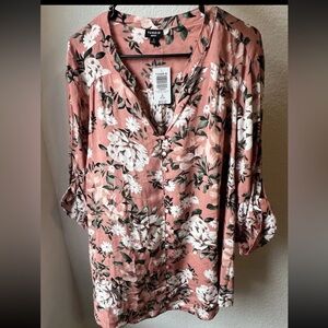 Torrid Pink Floral Women's Top 3X